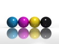 CMYK color balls Royalty Free Stock Photo