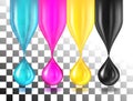 CMYK color drops on white Royalty Free Stock Photo