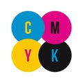 CMYK color profile icon, flat style