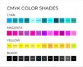 CMYK Color Shades Illustration with Swatches Royalty Free Stock Photo