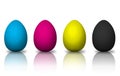 CMYK colored eggs Royalty Free Stock Photo