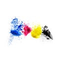 CMYK colour toner for printer cyan magenta yellow black Royalty Free Stock Photo