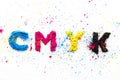 CMYK colour toner for printer cyan magenta yellow Royalty Free Stock Photo