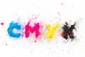 CMYK colour toner for printer cyan magenta yellow Royalty Free Stock Photo