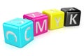 CMYK cubes. Abstract 3D render