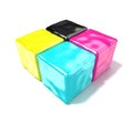CMYK cubes sign, like symbol of printing