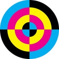 CMYK cyan magenta yellow black target circle