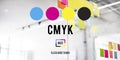 CMYK Cyan Magenta Yellow Key Color Printing Process Concept