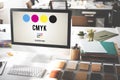 CMYK Cyan Magenta Yellow Key Color Printing Process Concept Royalty Free Stock Photo