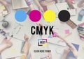 CMYK Cyan Magenta Yellow Key Color Printing Process Concept Royalty Free Stock Photo