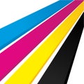CMYK 3D Perspective Line Block Background Design Royalty Free Stock Photo