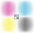 cmyk dots vector of a square pattern, for design extra effect grunge dot effect