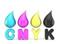 CMYK drops 3D Royalty Free Stock Photo