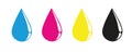 CMYK drops primary colors print Royalty Free Stock Photo