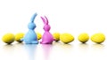 CMYK easter bunny figures Royalty Free Stock Photo