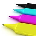 CMYK felt tip pens Royalty Free Stock Photo