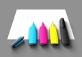 CMYK Felt-tip pens Royalty Free Stock Photo