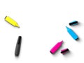 CMYK felt-tip pens on white Royalty Free Stock Photo