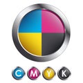 CMYK Glossy Round Buttons Royalty Free Stock Photo