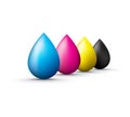 Cmyk ink droplets Royalty Free Stock Photo