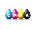 Cmyk ink droplets Royalty Free Stock Photo