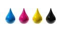 Cmyk ink drops Royalty Free Stock Photo