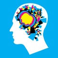 CMYK - Left and Right human brain Royalty Free Stock Photo