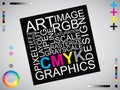 CMYK letters design art image