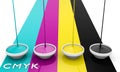 CMYK liquid inks Royalty Free Stock Photo