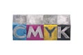 Cmyk made from metal letters