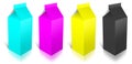 CMYK Milk Box Royalty Free Stock Photo