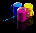 CMYK mugs Royalty Free Stock Photo