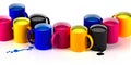 CMYK mugs lineup Royalty Free Stock Photo