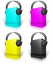 CMYK Music Box and Headphones Royalty Free Stock Photo