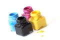 CMYK paint buckets Royalty Free Stock Photo