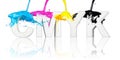 CMYK paint splash letters