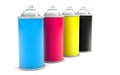 CMYK Paint spray cans Royalty Free Stock Photo
