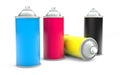 CMYK Paint spray cans