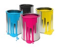 Cmyk paint tin cans