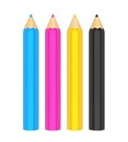 CMYK Pencils Isolated