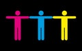 Cmyk people Royalty Free Stock Photo