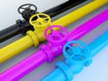 CMYK pipelines Royalty Free Stock Photo