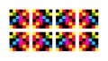CMYK Pixel Art Grid: Retro Digital Abstract Pattern, vector design Generative AI Royalty Free Stock Photo