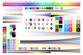 CMYK Print Calibration Illustration with Offset Printing Marks and Color Test Royalty Free Stock Photo