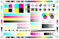 CMYK Print Calibration Illustration with Offset Printing Marks and Color Test Royalty Free Stock Photo