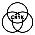 Cmyk printer icon, outline style Royalty Free Stock Photo