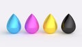 Metallic CMYK printing 4C process ink drops