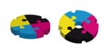 CMYK puzzle Royalty Free Stock Photo