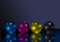 Cmyk reflective balls Royalty Free Stock Photo