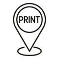 Cmyk service location icon outline vector. Digital print Royalty Free Stock Photo